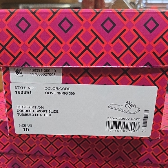 Tory Burch Double T Sport Slide Tumbled Leather - Picture 2 of 11